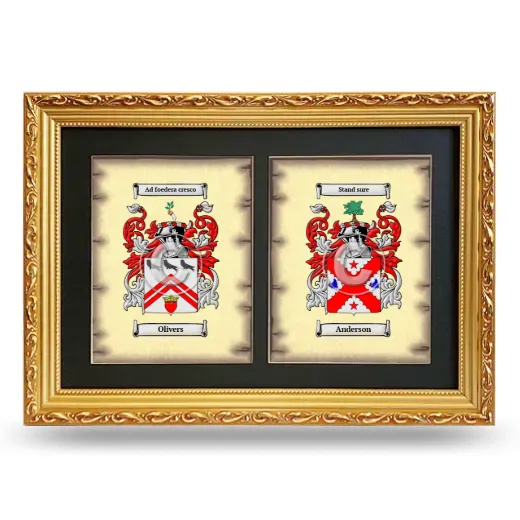 Double Coat of Arms Framed - Gold