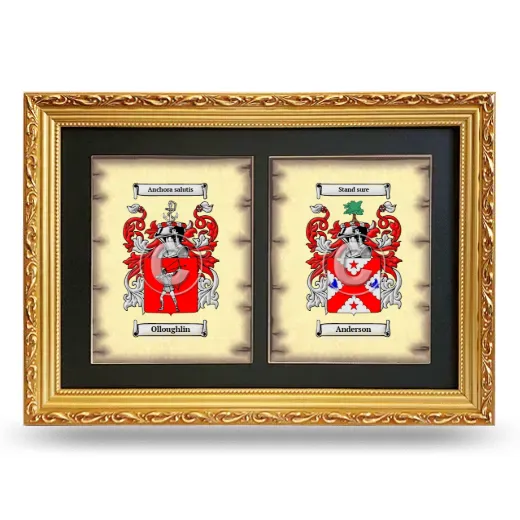 Double Coat of Arms Framed - Gold
