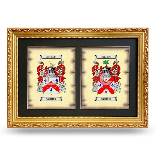 Double Coat of Arms Framed - Gold