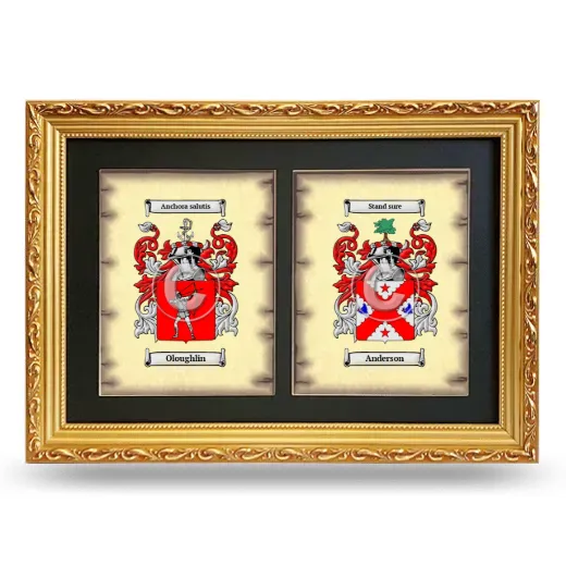 Double Coat of Arms Framed - Gold