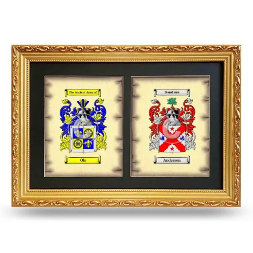 Double Coat of Arms Framed - Gold