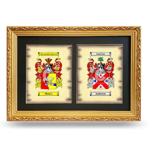 Double Coat of Arms Framed - Gold