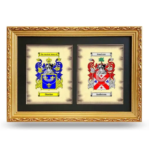 Double Coat of Arms Framed - Gold