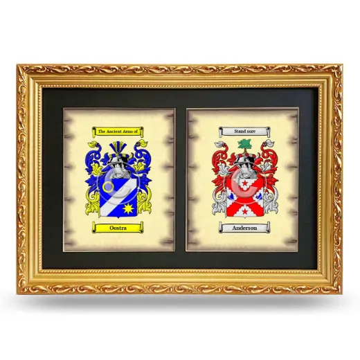 Double Coat of Arms Framed - Gold