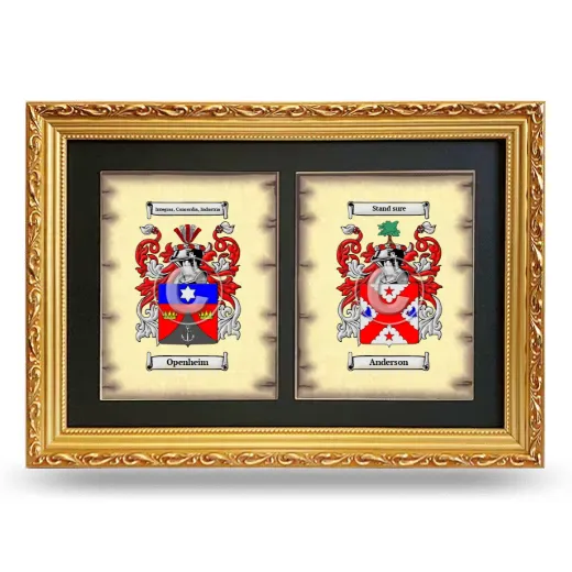 Double Coat of Arms Framed - Gold