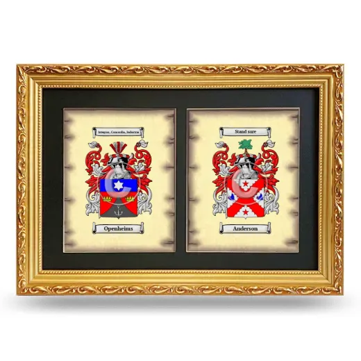 Double Coat of Arms Framed - Gold