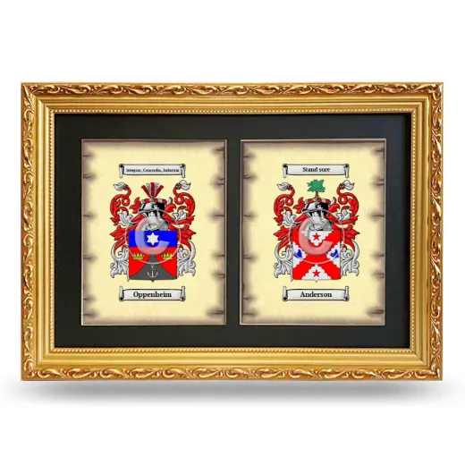 Double Coat of Arms Framed - Gold