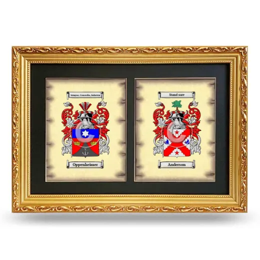Double Coat of Arms Framed - Gold