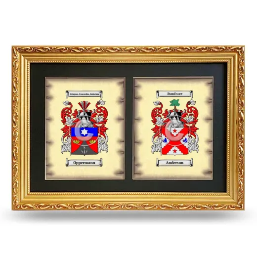 Double Coat of Arms Framed - Gold
