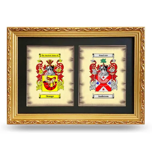 Double Coat of Arms Framed - Gold