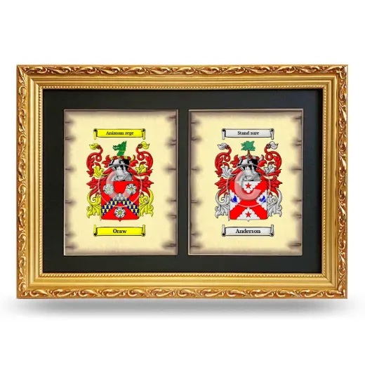 Double Coat of Arms Framed - Gold