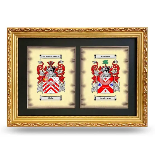 Double Coat of Arms Framed - Gold
