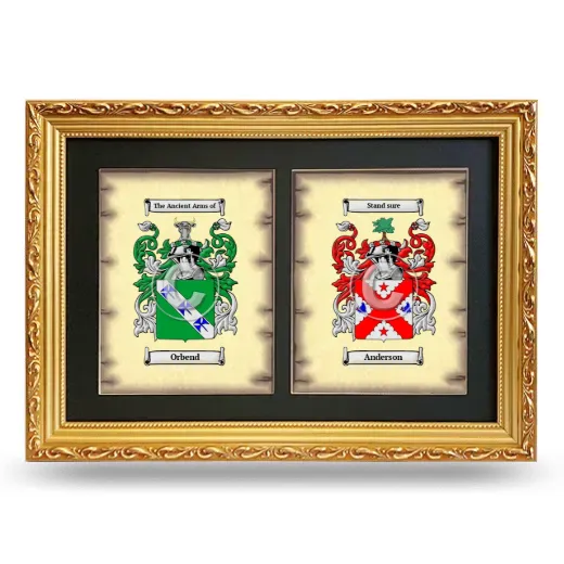 Double Coat of Arms Framed - Gold
