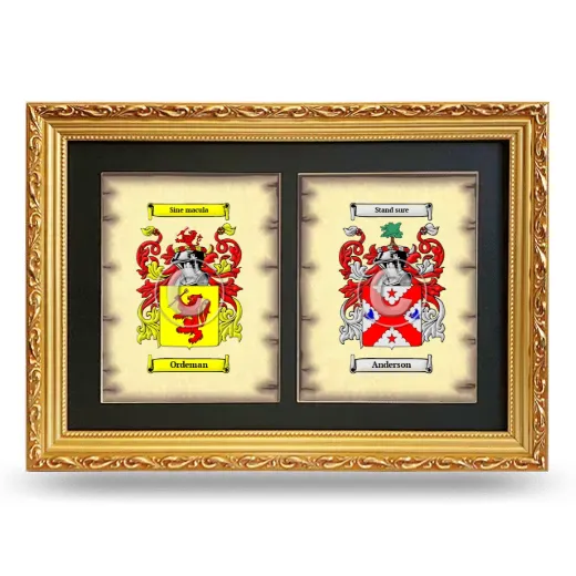 Double Coat of Arms Framed - Gold