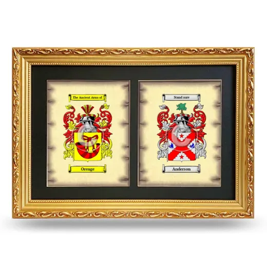 Double Coat of Arms Framed - Gold