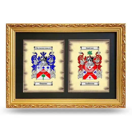 Double Coat of Arms Framed - Gold