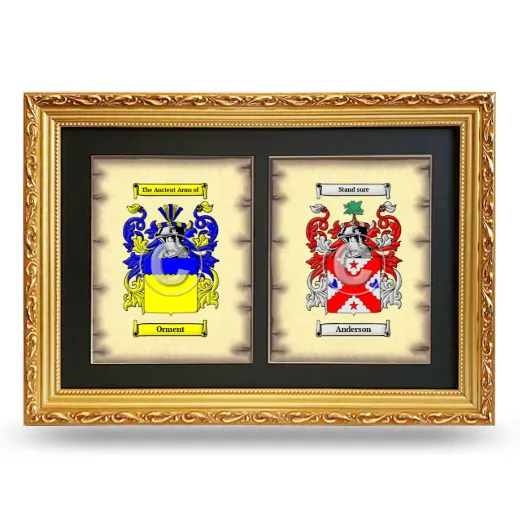 Double Coat of Arms Framed - Gold
