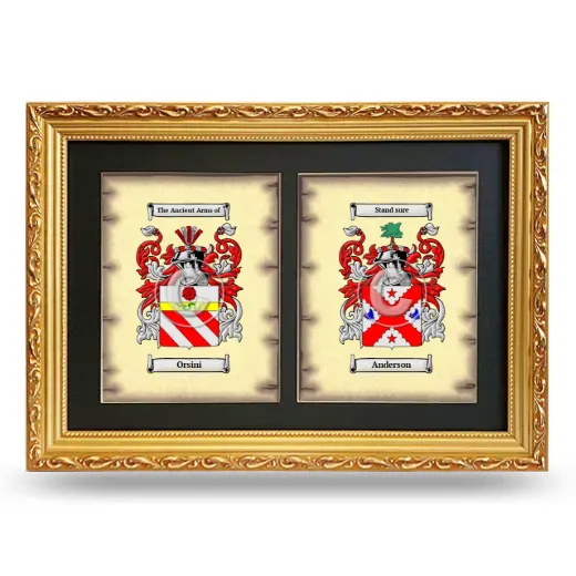 Double Coat of Arms Framed - Gold