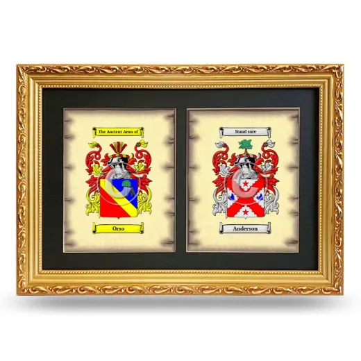 Double Coat of Arms Framed - Gold