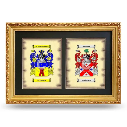 Double Coat of Arms Framed - Gold
