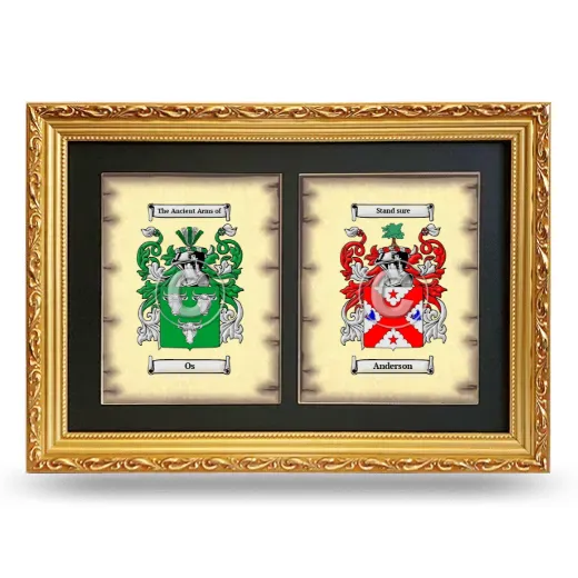 Double Coat of Arms Framed - Gold