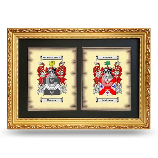 Double Coat of Arms Framed - Gold