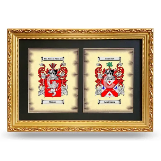 Double Coat of Arms Framed - Gold