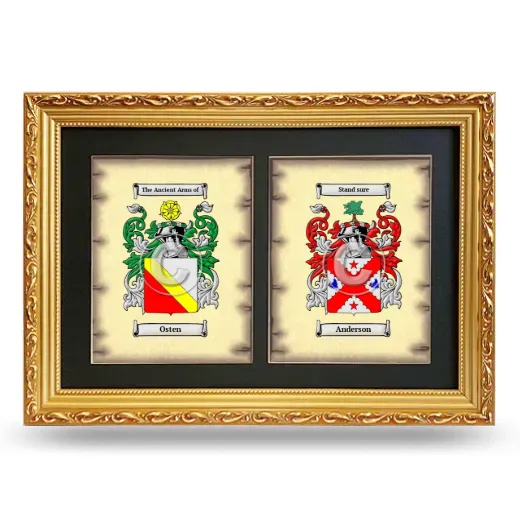 Double Coat of Arms Framed - Gold