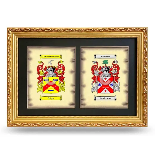 Double Coat of Arms Framed - Gold