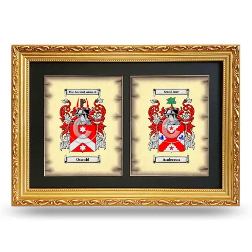 Double Coat of Arms Framed - Gold