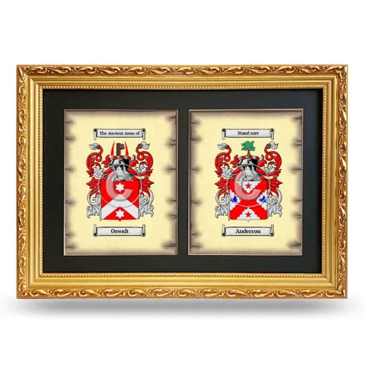 Double Coat of Arms Framed - Gold