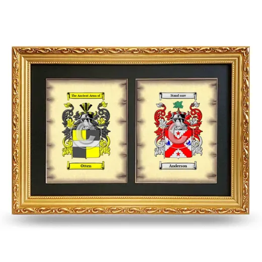 Double Coat of Arms Framed - Gold