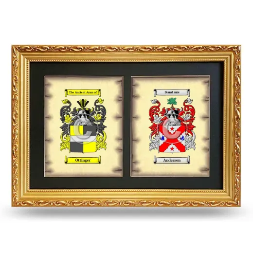 Double Coat of Arms Framed - Gold
