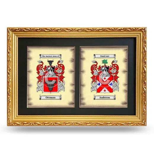 Double Coat of Arms Framed - Gold