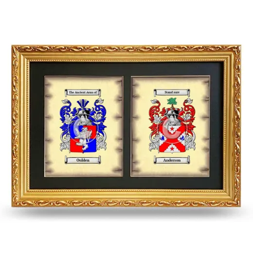 Double Coat of Arms Framed - Gold