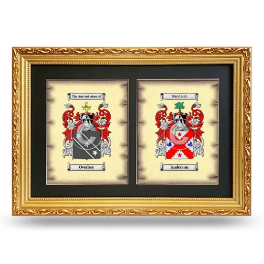 Double Coat of Arms Framed - Gold