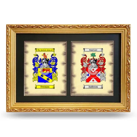 Double Coat of Arms Framed - Gold
