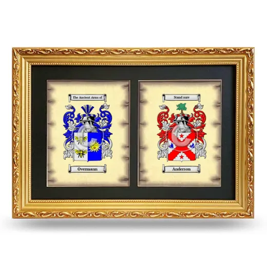 Double Coat of Arms Framed - Gold