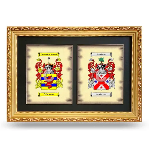 Double Coat of Arms Framed - Gold