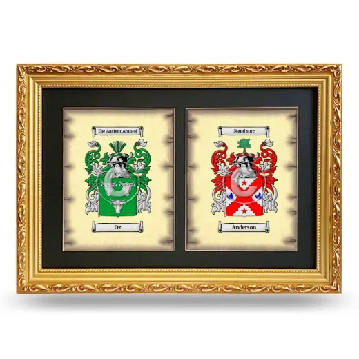 Double Coat of Arms Framed - Gold