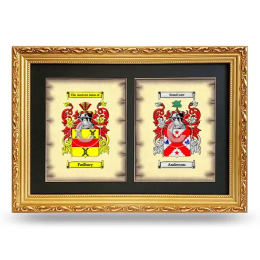Double Coat of Arms Framed - Gold