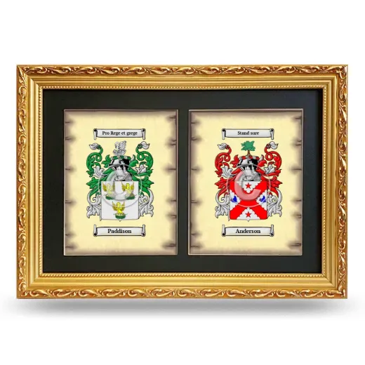 Double Coat of Arms Framed - Gold