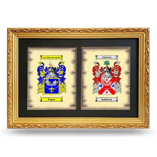Double Coat of Arms Framed - Gold