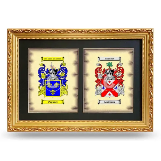 Double Coat of Arms Framed - Gold