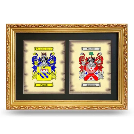 Double Coat of Arms Framed - Gold