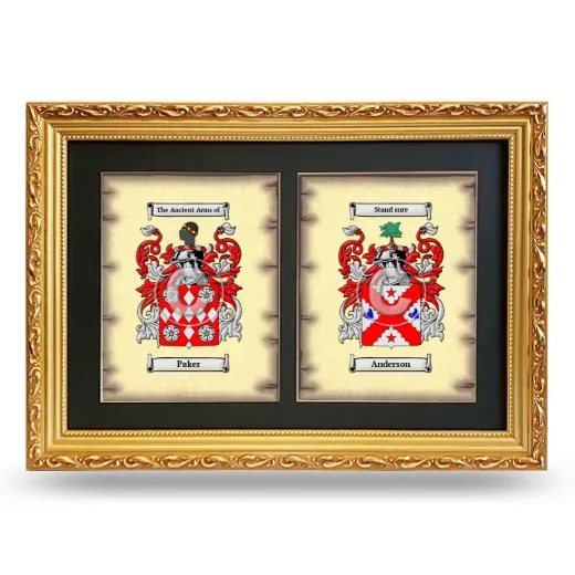 Double Coat of Arms Framed - Gold