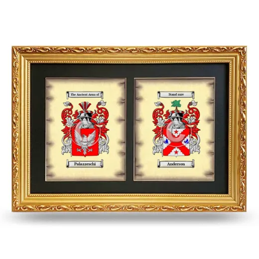 Double Coat of Arms Framed - Gold