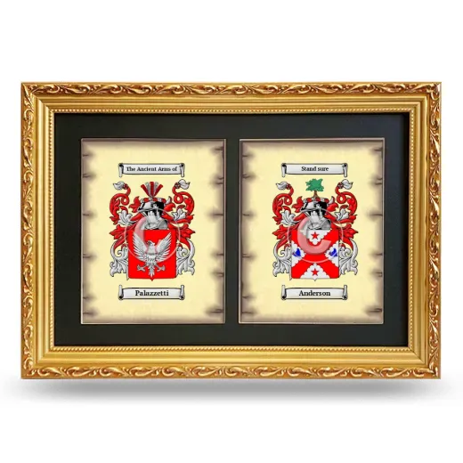 Double Coat of Arms Framed - Gold