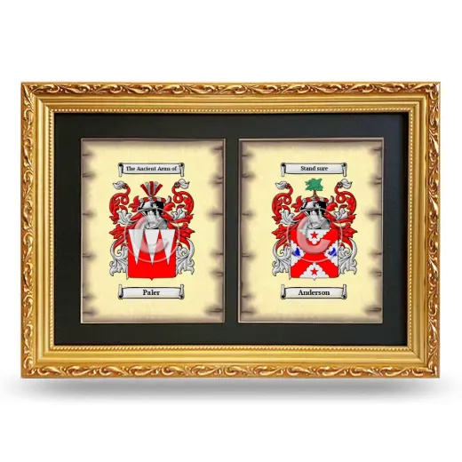 Double Coat of Arms Framed - Gold