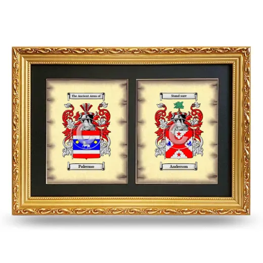 Double Coat of Arms Framed - Gold